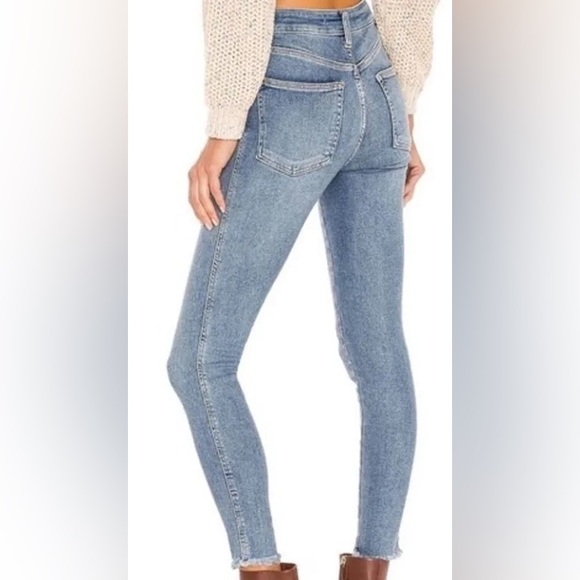 FREE PEOPLE SIERRA HIGH RISE SKINNY JEANS RAW HEM - Picture 9 of 11